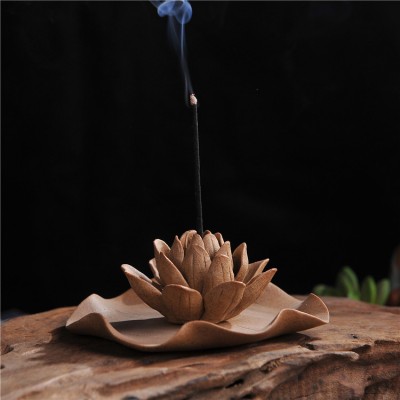 Handmade yoga incense inserted ceramic incense burner