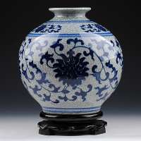 Chinese style home decorative blue and white ceramic porcelain vase