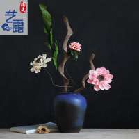 Modern Chinese rough pottery mini ceramic flower pot