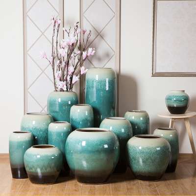 2018 China home decor wholesale ceramic floor vase for interior decoration